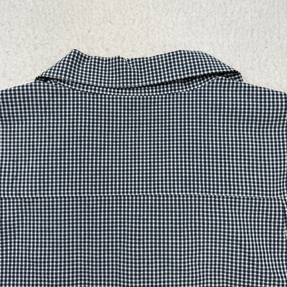 Crown & Ivy Shirt Mens Medium M Blue White Plaid Button Up Short Sleeve Classic - Picture 11 of 12